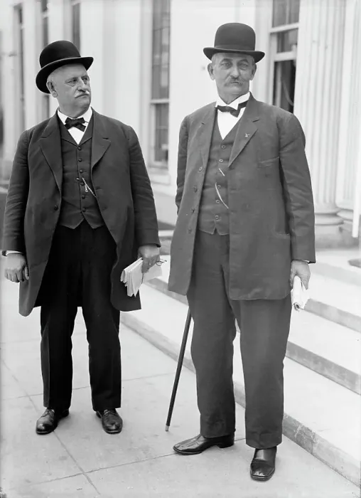 Framed Print : William Charles Adamson, Rep. from Georgia, with Simms of Tennessee, 1913. Creator: Harris & Ewing. William Charles Adamson, Rep. from Georgia, with Simms of Tennessee, 1913. Creator: Harris & Ewing Framed Print : William Charles Adamson, Rep. from Georgia, with Simms of Tennessee, 1913. Creator: Harris & Ewing. William Charles Adamson, Rep. from Georgia, with Simms of Tennessee, 1913. Creator: Harris & Ewing