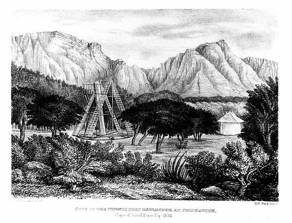 William Herschels 20ft telescope erected at Feldhausen, Cape of Good Hope, 1834-1838 (1847). Artist: G H Ford