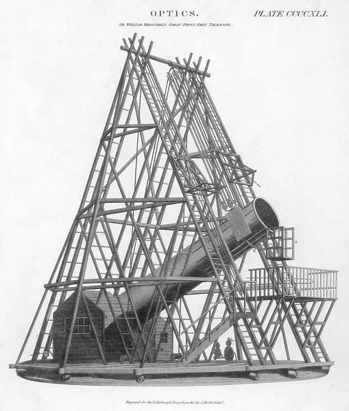 William Herschels reflecting telescope of 40 ft (12 m) focal length, 1789 (1807)