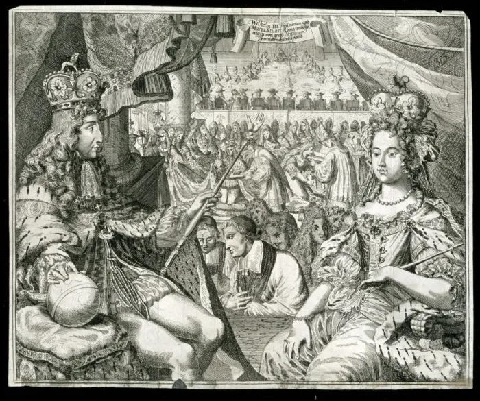 Framed Print : William III and Mary II, King and Queen of Great Britain and Ireland, c1689. Artist Framed Print : William III and Mary II, King and Queen of Great Britain and Ireland, c1689. Artist