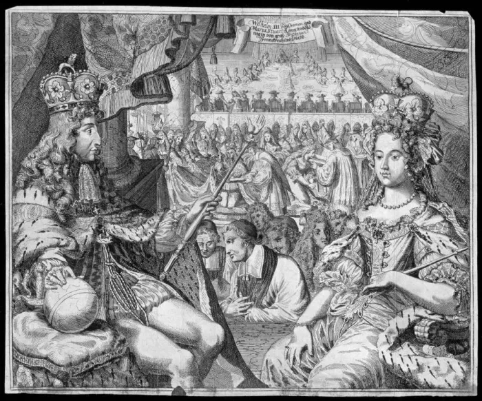 Framed Print : William III and Mary II, King and Queen of Great Britain and Ireland, c1689. Artist Framed Print : William III and Mary II, King and Queen of Great Britain and Ireland, c1689. Artist