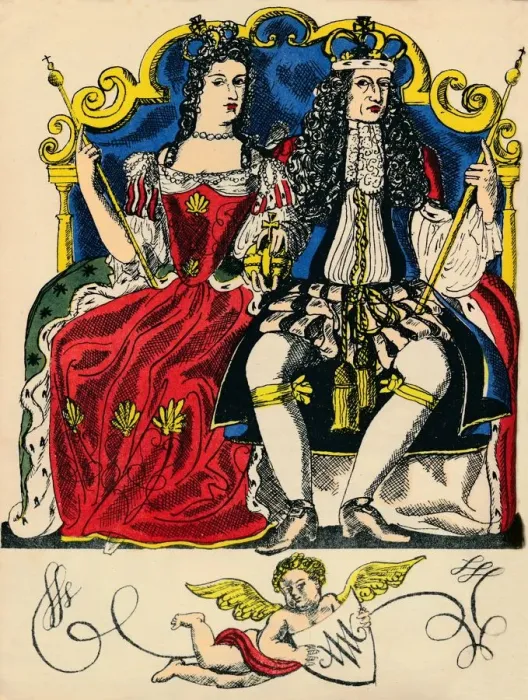 Framed Print : William III and Mary II, King and Queen of Great Britain and Ireland from 1688, (1932). Artist: Rosalind Thornycroft Framed Print : William III and Mary II, King and Queen of Great Britain and Ireland from 1688, (1932). Artist: Rosalind Thornycroft