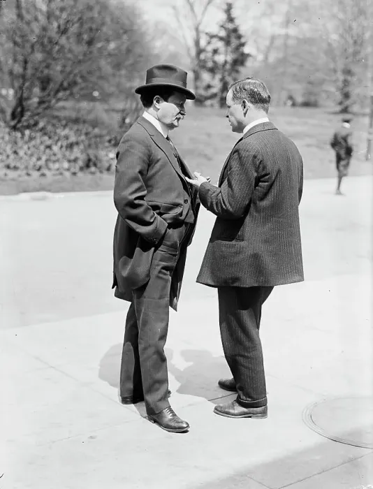 Framed Print : William J. Burns, Detective - Left, with Jack Wheeler, 1914. Creator: Harris & Ewing. William J. Burns, Detective - Left, with Jack Wheeler, 1914. Creator: Harris & Ewing Framed Print : William J. Burns, Detective - Left, with Jack Wheeler, 1914. Creator: Harris & Ewing. William J. Burns, Detective - Left, with Jack Wheeler, 1914. Creator: Harris & Ewing