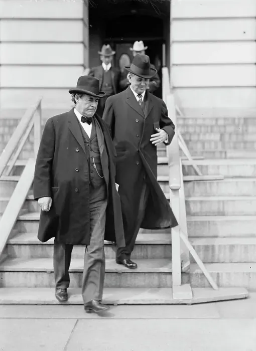 Framed Print : William Jennings Bryan, Rep. from Nebraska, with Cone Johnson, Solicitor, State Department, 1914. Creator: Harris & Ewing. William Jennings Bryan, Rep. from Nebraska, with Cone Johnson, Solicitor, State Department, 1914. Creator: Harris & Ewing Framed Print : William Jennings Bryan, Rep. from Nebraska, with Cone Johnson, Solicitor, State Department, 1914. Creator: Harris & Ewing. William Jennings Bryan, Rep. from Nebraska, with Cone Johnson, Solicitor, State Department, 1914. Creator: Harris & Ewing