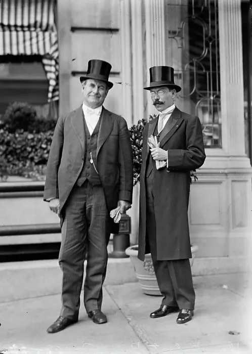 Framed Print : William Jennings Bryan, Rep. from Nebraska, with Min. Roberto Brenes Mesén...from Costa Rica, 1914. Creator: Harris & Ewing. William Jennings Bryan, Rep. from Nebraska, with Min. Roberto Brenes Mesén...from Costa Rica, 1914 Framed Print : William Jennings Bryan, Rep. from Nebraska, with Min. Roberto Brenes Mesén...from Costa Rica, 1914. Creator: Harris & Ewing. William Jennings Bryan, Rep. from Nebraska, with Min. Roberto Brenes Mesén...from Costa Rica, 1914