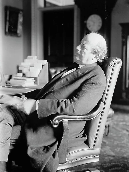 William Jennings Bryan, Rep. from Nebraska, at desk, 1914. Creator: Harris & Ewing. William Jennings Bryan, Rep. from Nebraska, at desk, 1914. Creator: Harris & Ewing