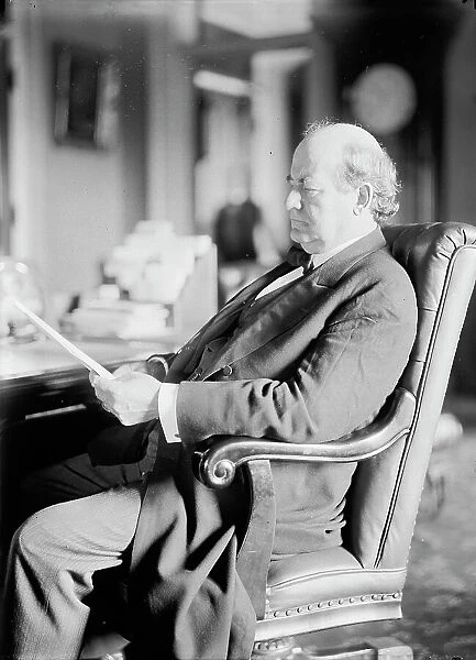 William Jennings Bryan, Rep. from Nebraska, at desk, 1914. Creator: Harris & Ewing. William Jennings Bryan, Rep. from Nebraska, at desk, 1914. Creator: Harris & Ewing