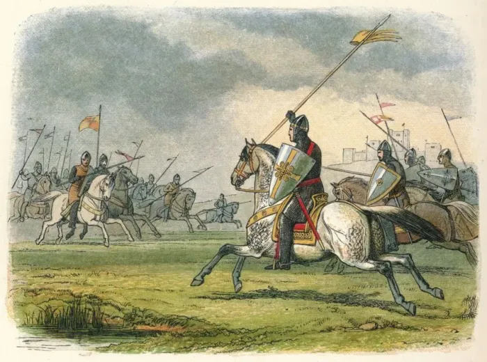 Framed Print : William the Lion taken prisoner, 1174 (1864). Artist: James William Edmund Doyle Framed Print : William the Lion taken prisoner, 1174 (1864). Artist: James William Edmund Doyle