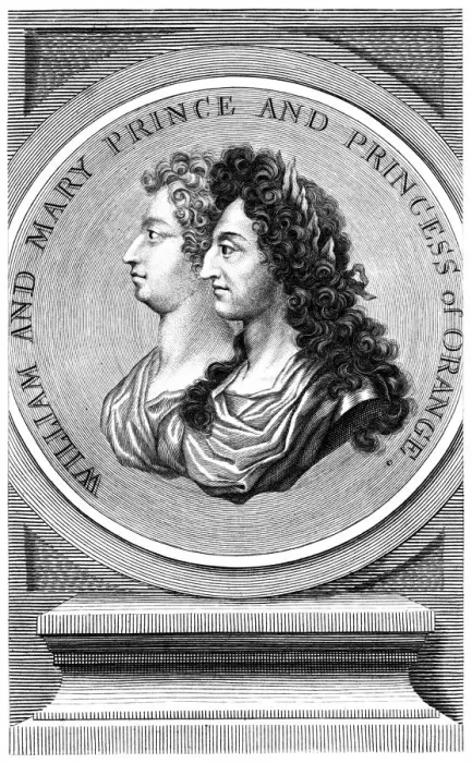 Framed Print : William and Mary, Prince and Princess of Orange. Artist: R White Framed Print : William and Mary, Prince and Princess of Orange. Artist: R White
