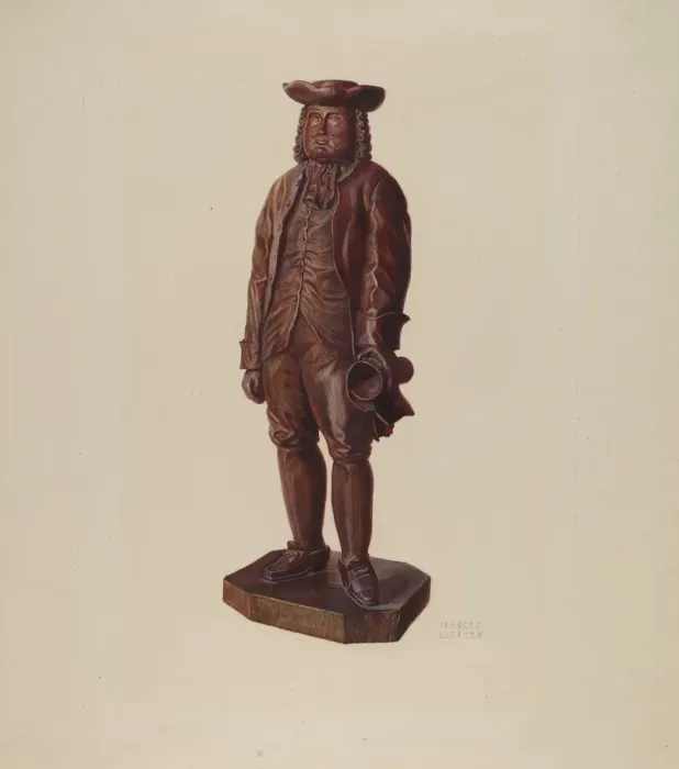 Framed Print : William Penn Carving, c. 1938. Creator: Frances Lichten Framed Print : William Penn Carving, c. 1938. Creator: Frances Lichten