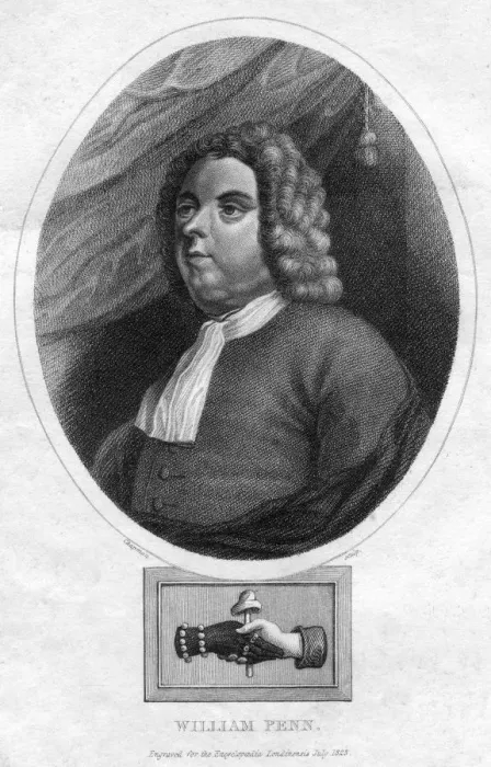 Framed Print : William Penn, founded the Province of Pennsylvania, 1823. Artist: Chapman & Co Framed Print : William Penn, founded the Province of Pennsylvania, 1823. Artist: Chapman & Co