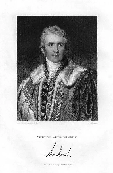 William Pitt Amherst, 1st Earl Amherst, Governor-General of India, 19th century. Artist: Freeman
