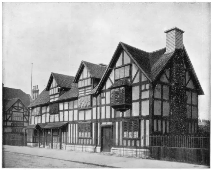 Framed Print : William Shakespeares house, Stratford-upon-Avon, Warwickshire, late 19th century. Artist: John L Stoddard Framed Print : William Shakespeares house, Stratford-upon-Avon, Warwickshire, late 19th century. Artist: John L Stoddard