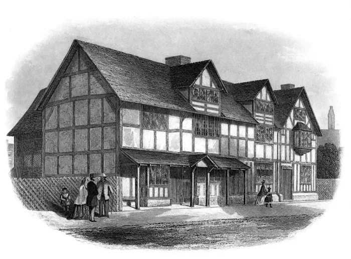 Framed Print : William Shakespeares house, Stratford-upon-Avon, Warwickshire, late 19th century Framed Print : William Shakespeares house, Stratford-upon-Avon, Warwickshire, late 19th century