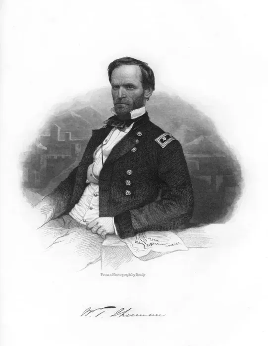 Framed Print : William Tecumseh Sherman, Union general, 1862-1867. Artist: Brady Framed Print : William Tecumseh Sherman, Union general, 1862-1867. Artist: Brady