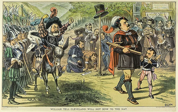 William Tell Cleveland Will Not Bow to the Hat, from Puck, published May 16, 1883. Creator: Bernard Gillam
