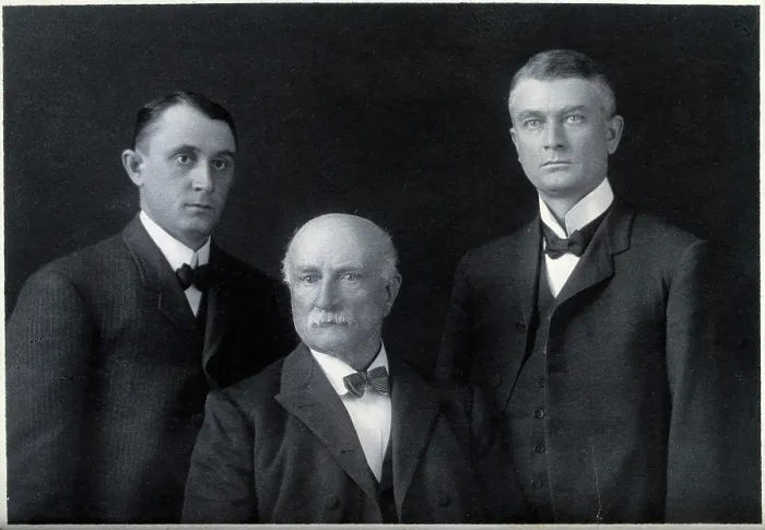 Framed Print : William Worrall Mayo with his sons Charles Horace Mayo (left) and William James Mayo... 1930 / 1940. Creator: Unknown Framed Print : William Worrall Mayo with his sons Charles Horace Mayo (left) and William James Mayo... 1930 / 1940. Creator: Unknown