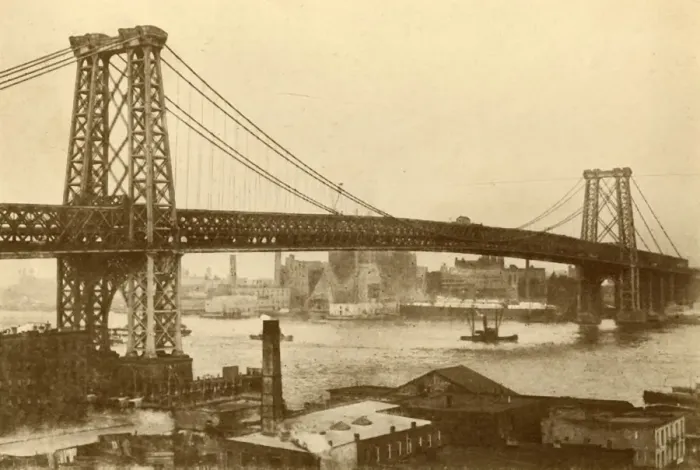 Framed Print : Williamsburg Suspension Bridge, New York, c1930. Creator: Unknown Framed Print : Williamsburg Suspension Bridge, New York, c1930. Creator: Unknown