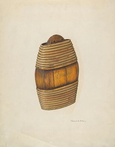 Willow-Bound Flask, c. 1940. Creator: Frank Gray