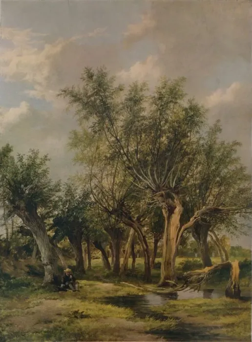 Framed Print : The Willow Stream, c1839. Artist: James Stark Framed Print : The Willow Stream, c1839. Artist: James Stark