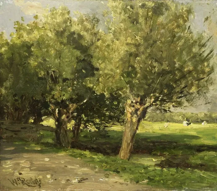 Framed Print : Willow trees, 1875-1885. Creator: Willem Roelofs Framed Print : Willow trees, 1875-1885. Creator: Willem Roelofs