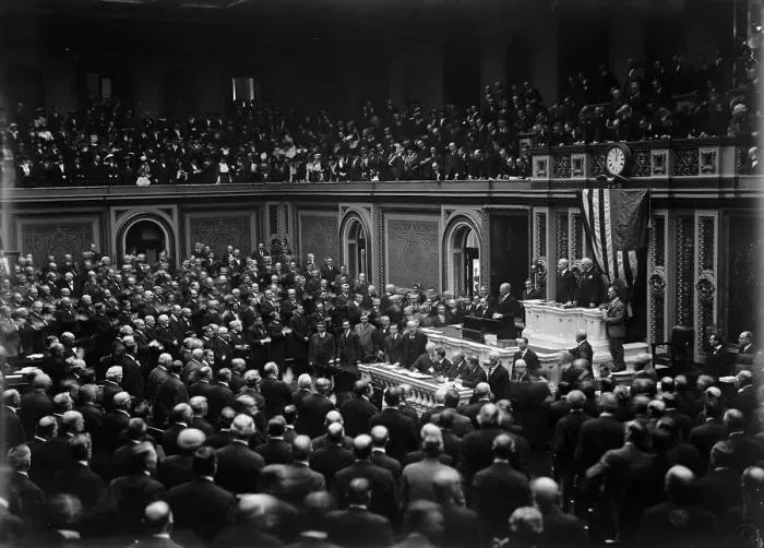 Framed Print : Wilson Before Congress... 3 February 1917. Creator: Harris & Ewing. Wilson Before Congress... 3 February 1917. Creator: Harris & Ewing Framed Print : Wilson Before Congress... 3 February 1917. Creator: Harris & Ewing. Wilson Before Congress... 3 February 1917. Creator: Harris & Ewing