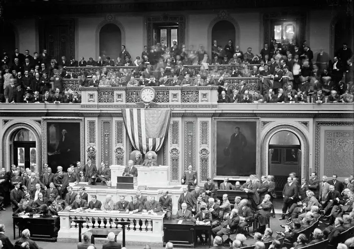Framed Print : Wilson Before Congress...1913. Creator: Harris & Ewing. Wilson Before Congress...1913. Creator: Harris & Ewing Framed Print : Wilson Before Congress...1913. Creator: Harris & Ewing. Wilson Before Congress...1913. Creator: Harris & Ewing
