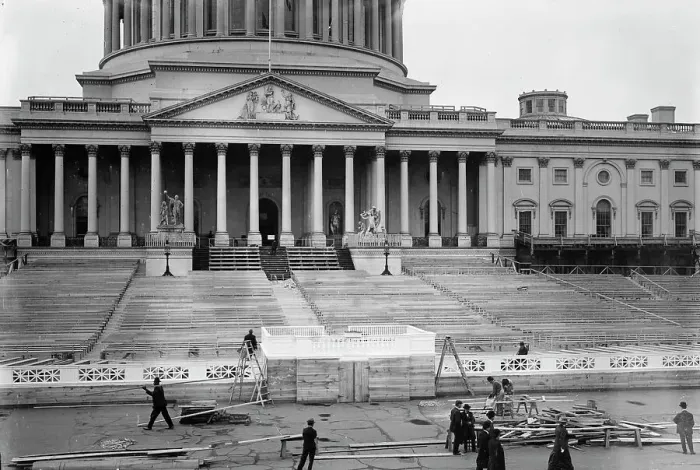 Framed Print : Where Wilson will be sworn in, East Front of Capitol, between c1910 and c1915. Creator: Bain News Service Framed Print : Where Wilson will be sworn in, East Front of Capitol, between c1910 and c1915. Creator: Bain News Service