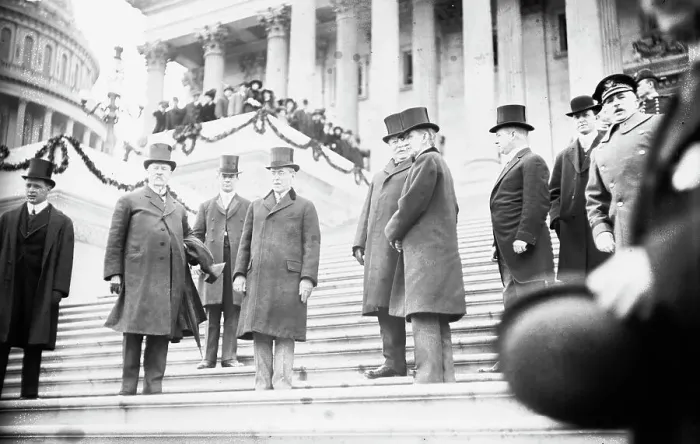 Framed Print : Wilson and Taft at Inauguration, 1913. Creator: Bain News Service Framed Print : Wilson and Taft at Inauguration, 1913. Creator: Bain News Service