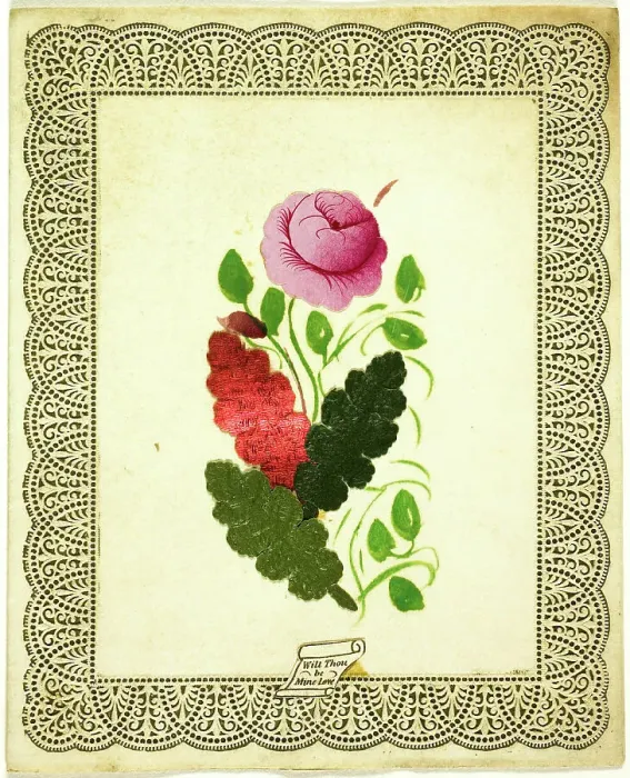Framed Print : Wilt Thou Be Mine Love? (valentine), c. 1840. Creator: Joseph Addenbrooke Framed Print : Wilt Thou Be Mine Love? (valentine), c. 1840. Creator: Joseph Addenbrooke