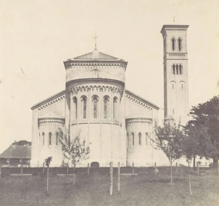 Framed Print : Wilton Church, East End and Bell Tower, 1850s. Creator: Unknown Framed Print : Wilton Church, East End and Bell Tower, 1850s. Creator: Unknown