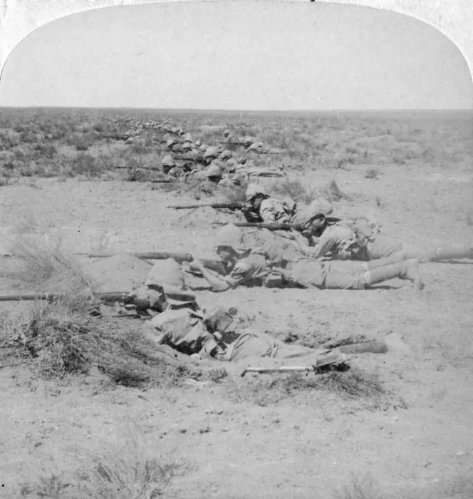 Framed Print : Wiltshire boys stealing on the enemy at the Orange River, South Africa, 2nd Boer War, 1900. Artist: Underwood & Underwood Framed Print : Wiltshire boys stealing on the enemy at the Orange River, South Africa, 2nd Boer War, 1900. Artist: Underwood & Underwood