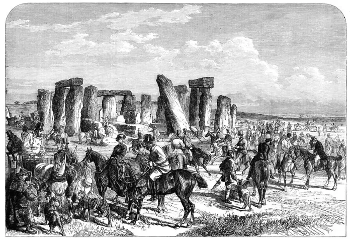 Framed Print : The Wiltshire Champion Coursing Meeting at Stonehenge, 1865. Creator: Unknown Framed Print : The Wiltshire Champion Coursing Meeting at Stonehenge, 1865. Creator: Unknown