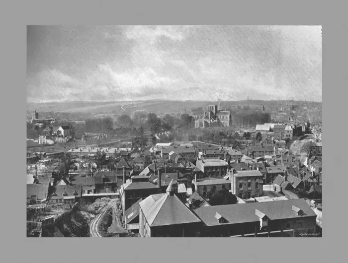 Framed Print : Winchester from St. Giles Hill, c1900. Artist: Henry William Salmon Framed Print : Winchester from St. Giles Hill, c1900. Artist: Henry William Salmon