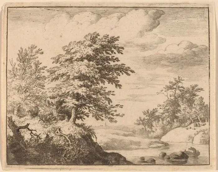 Framed Print : Winding River, probably c. 1645 / 1656. Creator: Allart van Everdingen Framed Print : Winding River, probably c. 1645 / 1656. Creator: Allart van Everdingen