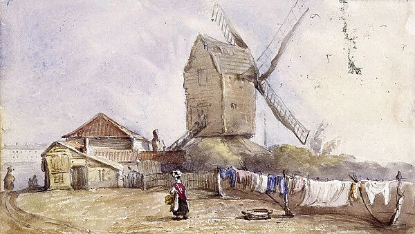 A windmill on Blackheath, Greenwich, London, 1833. Artist: George Shepheard