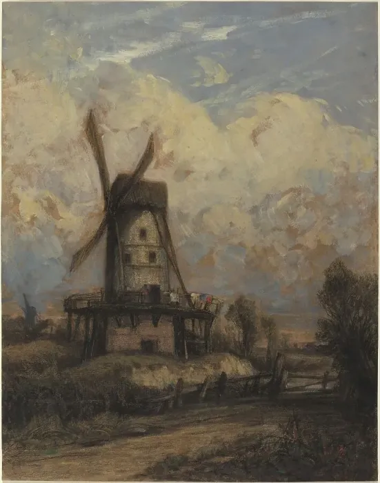 Framed Print : A Windmill against a Cloudy Sky, 1845 / 1850. Creator: Constant Troyon Framed Print : A Windmill against a Cloudy Sky, 1845 / 1850. Creator: Constant Troyon