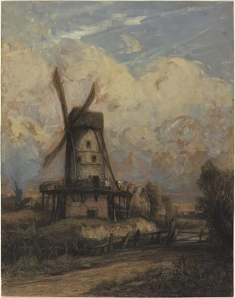 A Windmill against a Cloudy Sky, 1845 / 1850. Creator: Constant Troyon