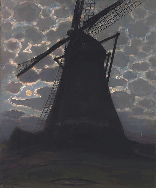 Windmill in the evening, 1917. Creator: Mondrian, Piet (1872-1944)