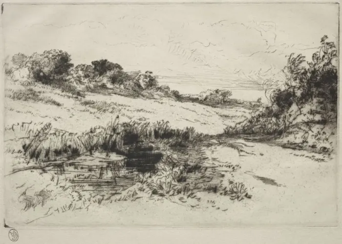 Framed Print : Windmill Hill, No. 1, c. 1877 and later. Creator: Francis Seymour Haden (British, 1818-1910) Framed Print : Windmill Hill, No. 1, c. 1877 and later. Creator: Francis Seymour Haden (British, 1818-1910)