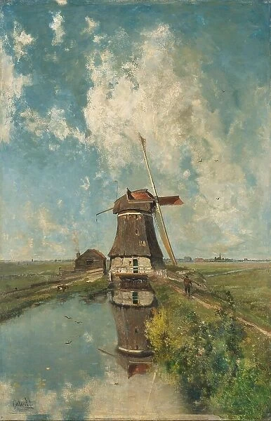 A Windmill on a Polder Waterway, Known as ‘In the Month of July, c.1889. Creator: Paul Joseph Constantin Gabriel