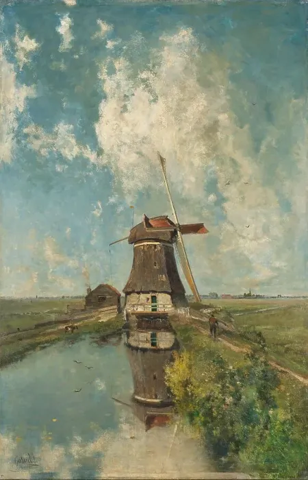 Framed Print : A Windmill on a Polder Waterway, Known as ‘In the Month of July, c.1889. Creator: Paul Joseph Constantin Gabriel Framed Print : A Windmill on a Polder Waterway, Known as ‘In the Month of July, c.1889. Creator: Paul Joseph Constantin Gabriel