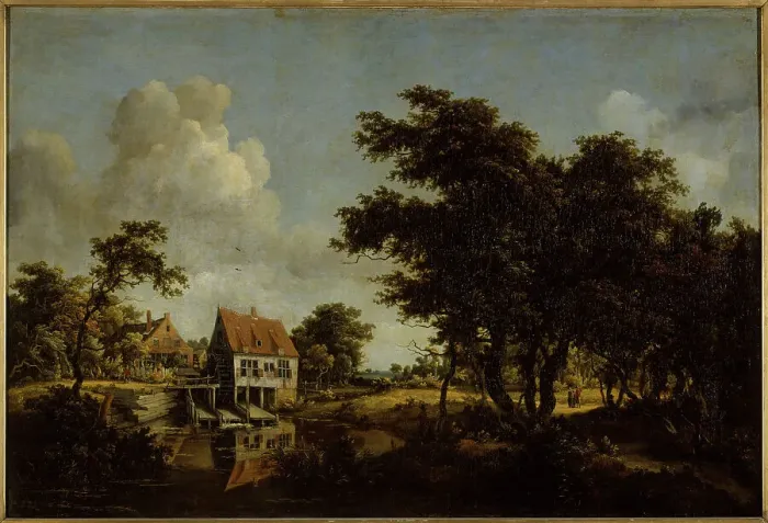 Framed Print : Windmills, between 1664 and 1668. Creator: Meindert Hobbema Framed Print : Windmills, between 1664 and 1668. Creator: Meindert Hobbema