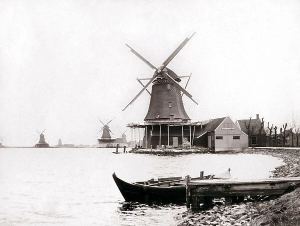 Windmills, Laandam, Netherlands, 1898. Artist: James Batkin