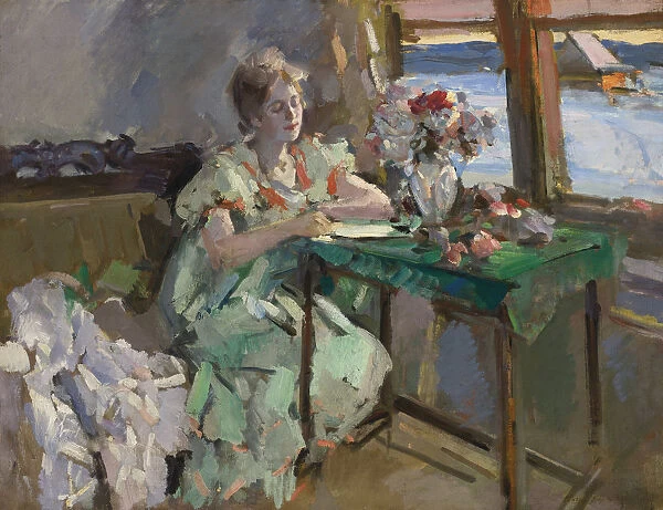 At the Window, 1918. Artist: Korovin, Konstantin Alexeyevich (1861-1939)