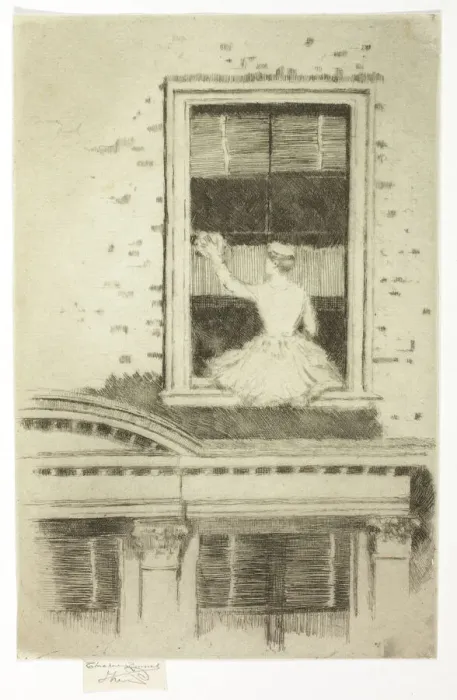Framed Print : The Window Cleaner, 1889. Creator: Theodore Roussel Framed Print : The Window Cleaner, 1889. Creator: Theodore Roussel