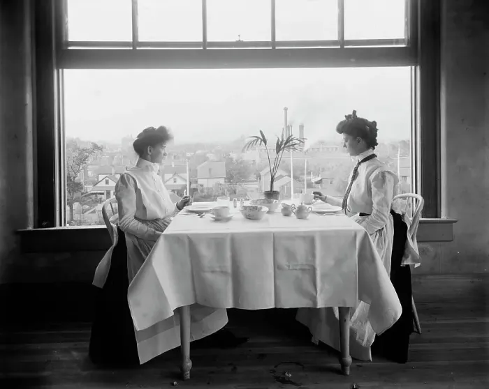 Framed Print : Window in girls restaurant, National Cash Register [Company], Dayton, Ohio, (1902?). Creator: Unknown