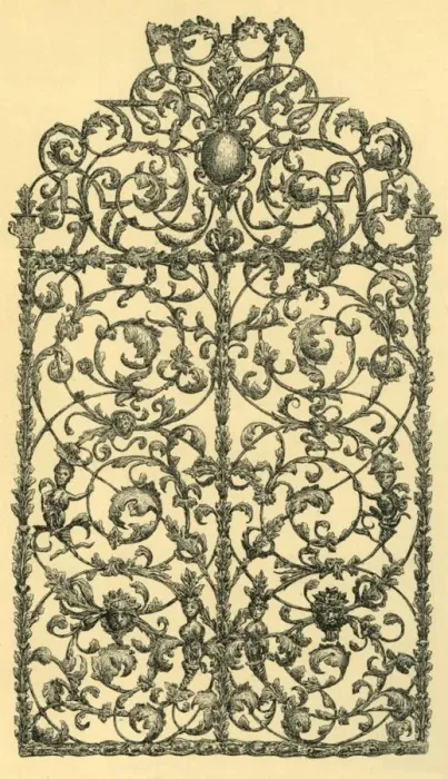 Framed Print : Window grille, 1700-1750, (1881). Creator: J Brooke Framed Print : Window grille, 1700-1750, (1881). Creator: J Brooke