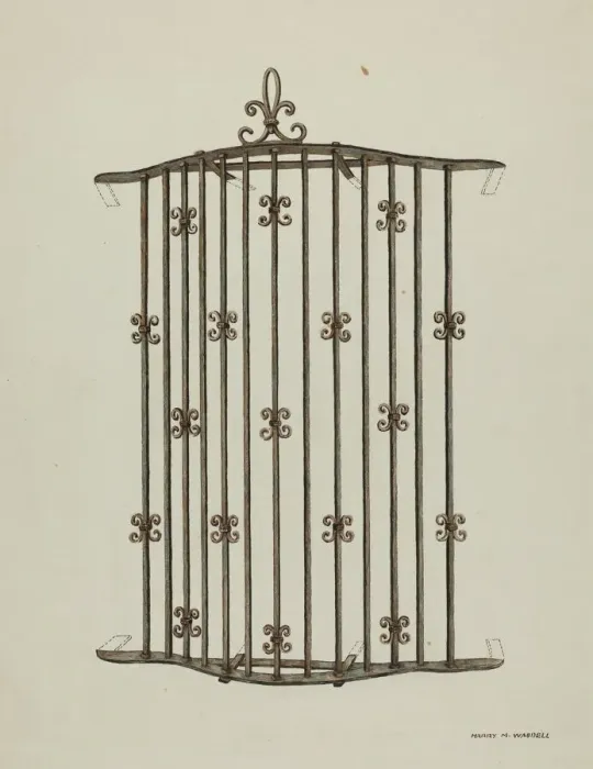 Framed Print : Window Grille, 1935 / 1942. Creator: Harry Mann Waddell Framed Print : Window Grille, 1935 / 1942. Creator: Harry Mann Waddell