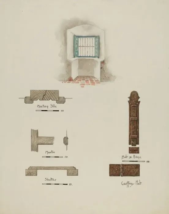 Framed Print : Window Recess, and Casement Details, c. 1939. Creator: Geoffrey Holt Framed Print : Window Recess, and Casement Details, c. 1939. Creator: Geoffrey Holt